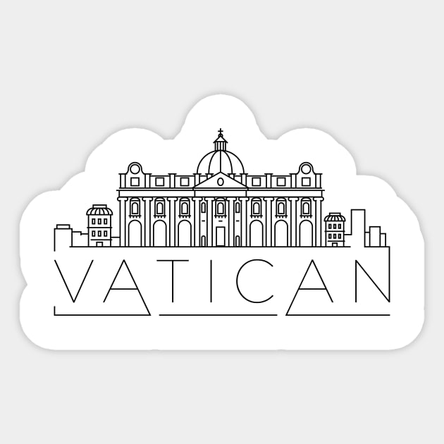 Vatican Minimal Skyline Sticker by kursatunsal